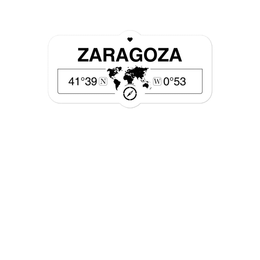 Zaragoza, Aragon 2 x 5.5" Inch Stickers Gift with Map Coordinates #REF2748F6546