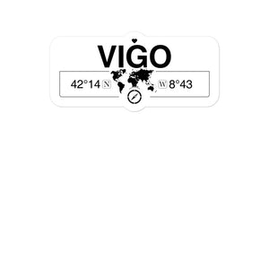 Vigo, Galicia 2 x 5.5" Inch Stickers Gift with Map Coordinates #REF2748F6546