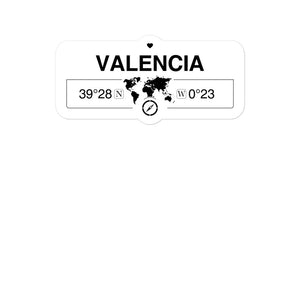 Valencia, Valencian Community 2 x 5.5" Inch Stickers Gift with Map Coordinates #REF2748F6546