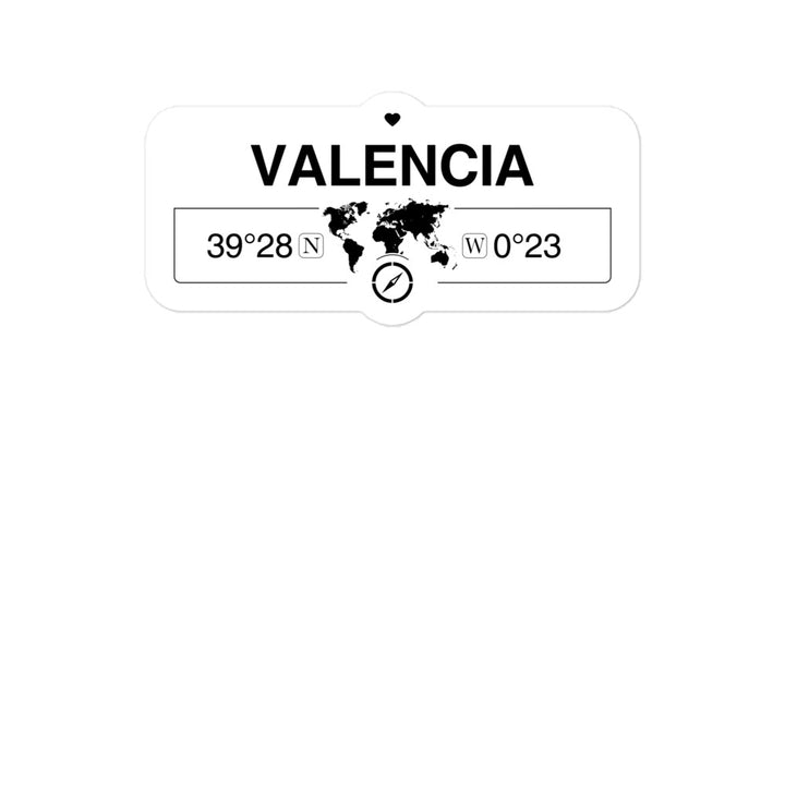 Valencia, Valencian Community 2 x 5.5" Inch Stickers Gift with Map Coordinates #REF2748F6546
