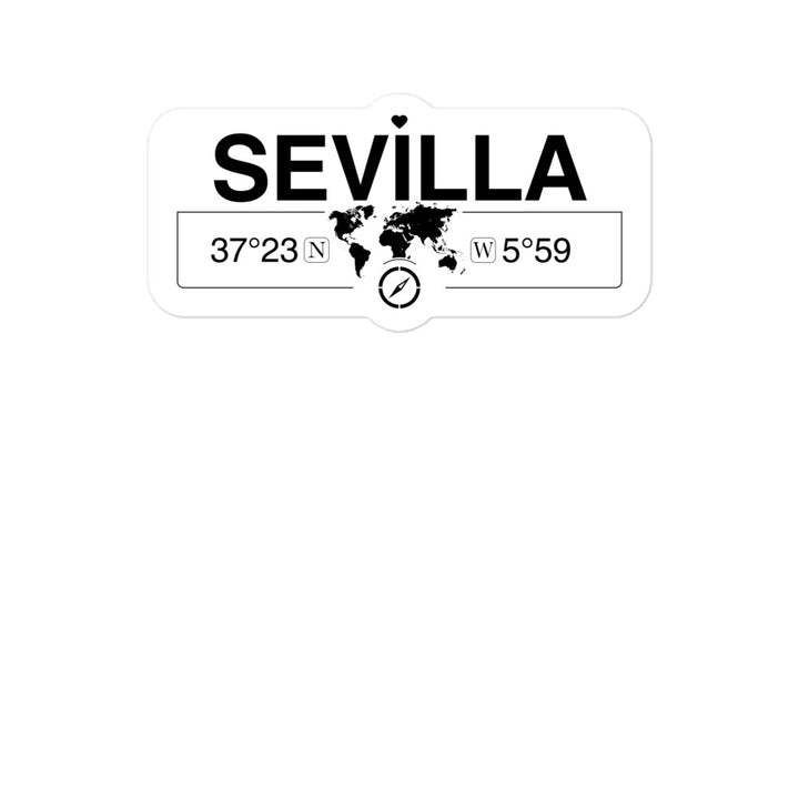 Sevilla, andalusia 2 x 5.5" Inch Stickers Gift with Map Coordinates #REF2748F6546