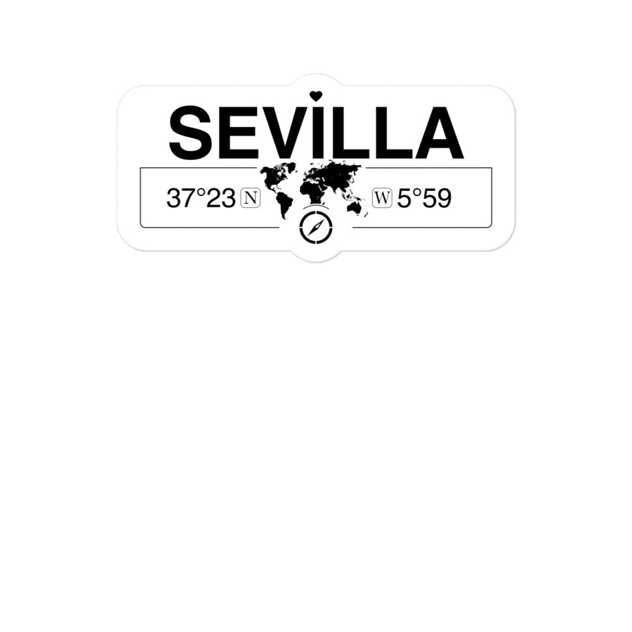Sevilla, andalusia 2 x 5.5" Inch Stickers Gift with Map Coordinates #REF2748F6546