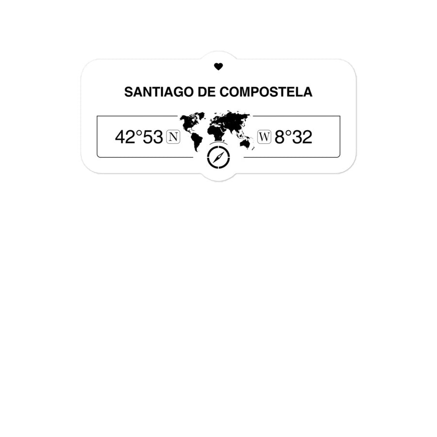 Santiago De Compostela, Gal 2 x 5.5" Inch Stickers Gift with Map Coordinates #REF2748F6546