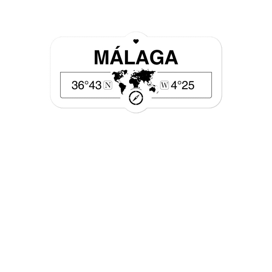 MÃ¡laga, andalusia 2 x 5.5" Inch Stickers Gift with Map Coordinates #REF2748F6546