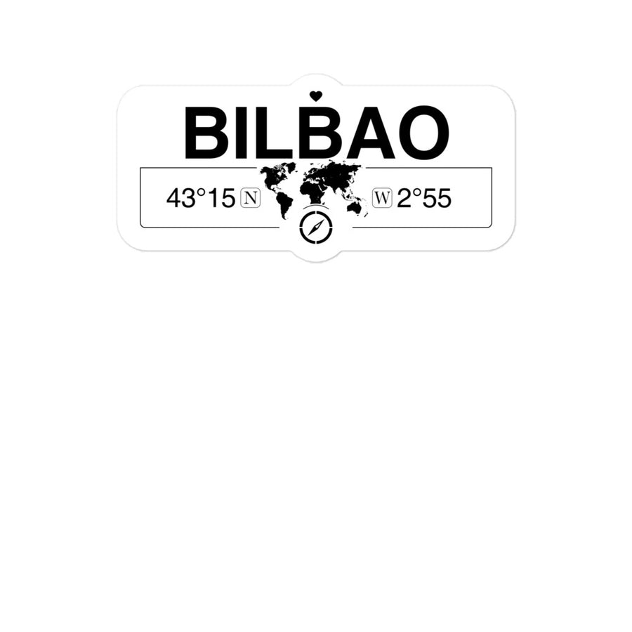 Bilbao, Basque Country 2 x 5.5" Inch Stickers Gift with Map Coordinates #REF2748F6546