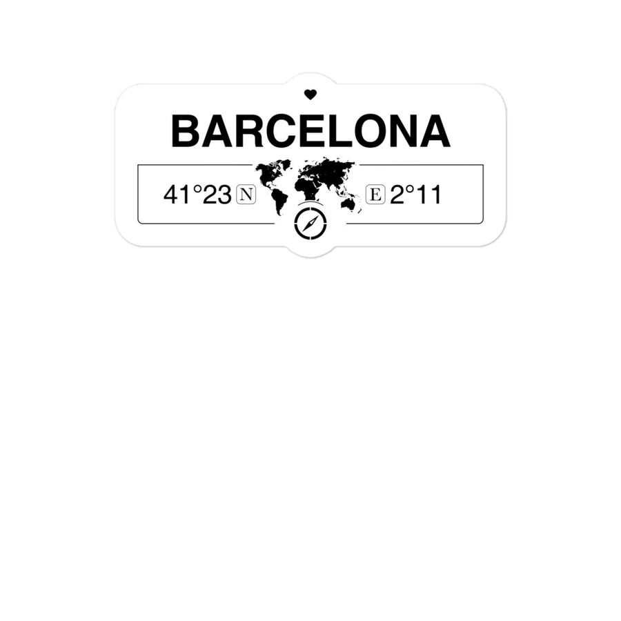Barcelona, Catalonia 2 x 5.5" Inch Stickers Gift with Map Coordinates #REF2748F6546