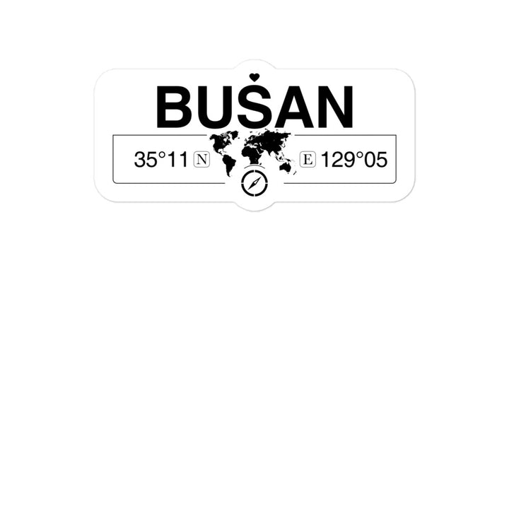 Busan 2 x 5.5" Inch Stickers Gift with Map Coordinates #REF2748F6546