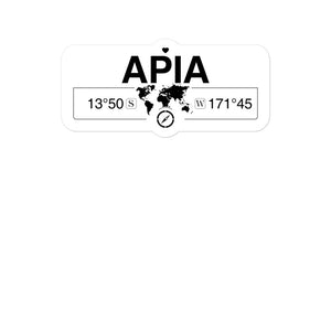 Apia 2 x 5.5" Inch Stickers Gift with Map Coordinates #REF2748F6546