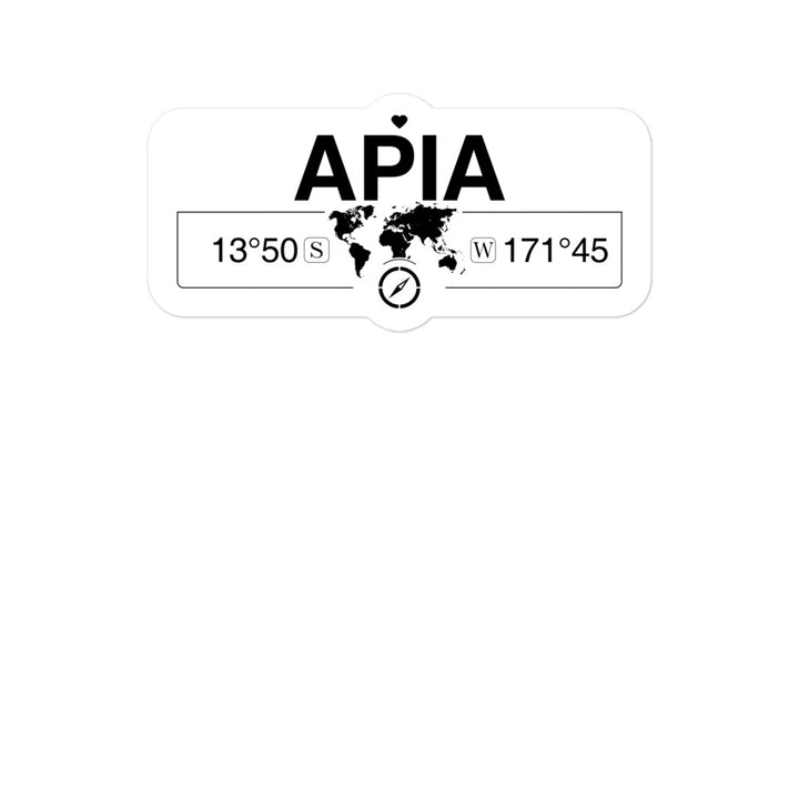 Apia 2 x 5.5" Inch Stickers Gift with Map Coordinates #REF2748F6546