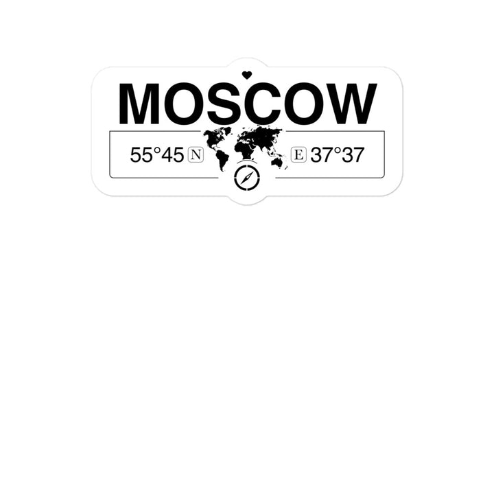 Moscow 2 x 5.5" Inch Stickers Gift with Map Coordinates #REF2748F6546
