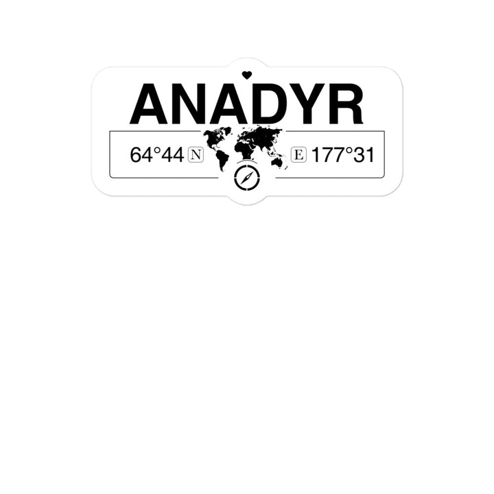 Anadyr, Chukotka Autonomous 2 x 5.5" Inch Stickers Gift with Map Coordinates #REF2748F6546