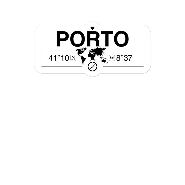 Porto 2 x 5.5" Inch Stickers Gift with Map Coordinates #REF2748F6546