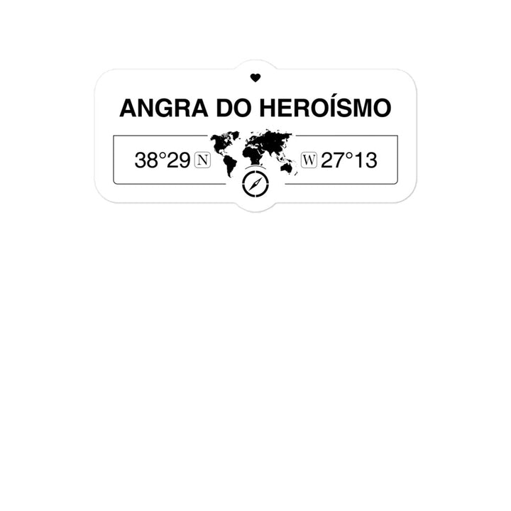 Angra Do HeroÃ­smo, Azores 2 x 5.5" Inch Stickers Gift with Map Coordinates #REF2748F6546