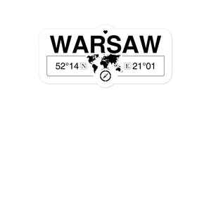 Warsaw, Masovian Voivodship 2 x 5.5" Inch Stickers Gift with Map Coordinates #REF2748F6546