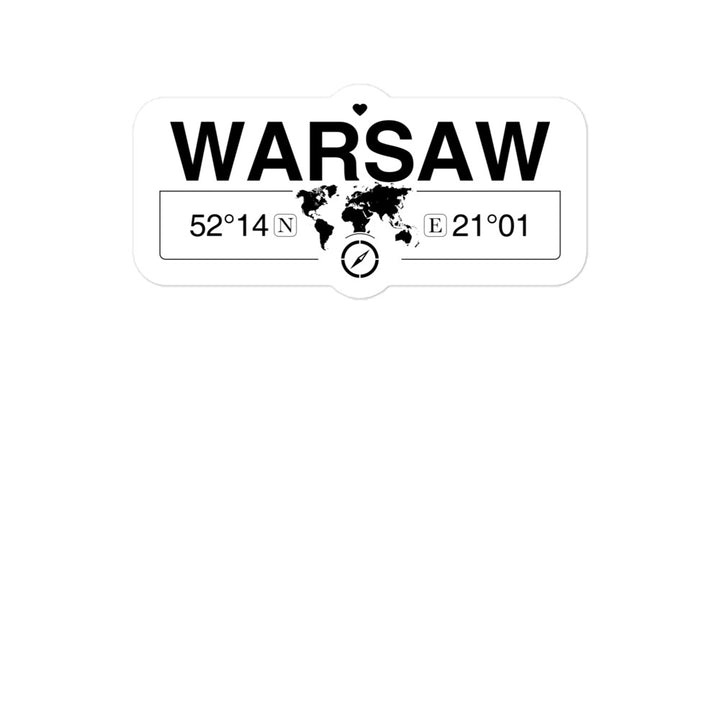 Warsaw, Masovian Voivodship 2 x 5.5" Inch Stickers Gift with Map Coordinates #REF2748F6546