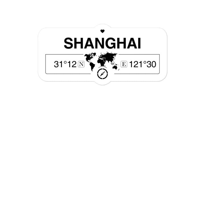 Shanghai 2 x 5.5" Inch Stickers Gift with Map Coordinates #REF2748F6546