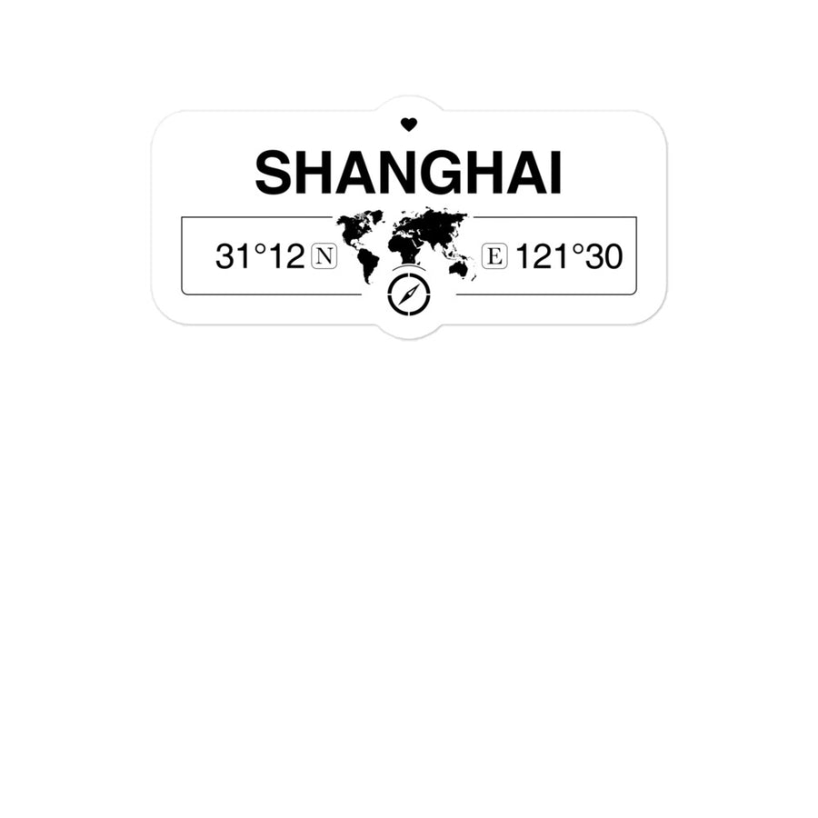 Shanghai 2 x 5.5" Inch Stickers Gift with Map Coordinates #REF2748F6546