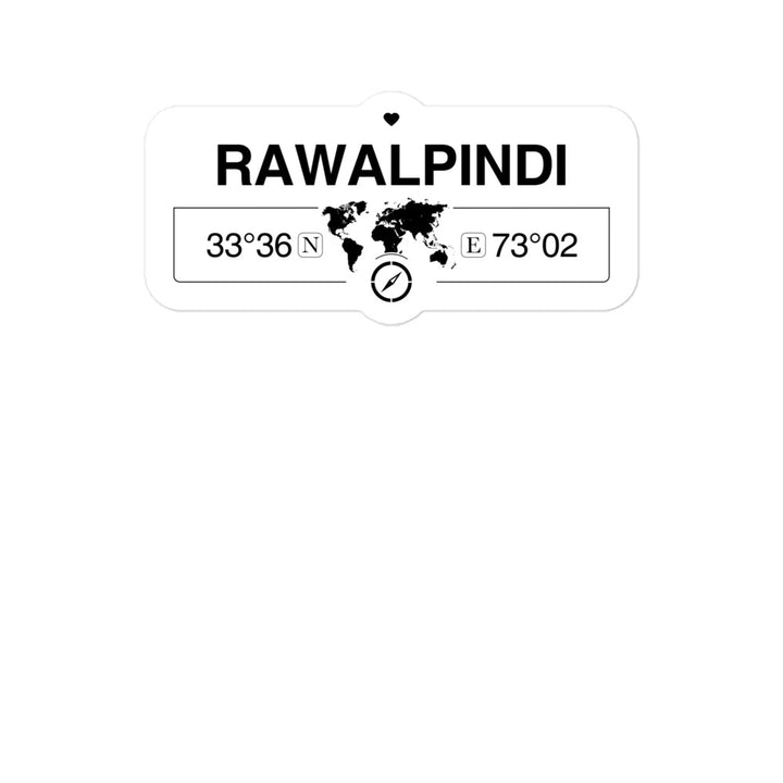 Rawalpindi, Punjab 2 x 5.5" Inch Stickers Gift with Map Coordinates #REF2748F6546