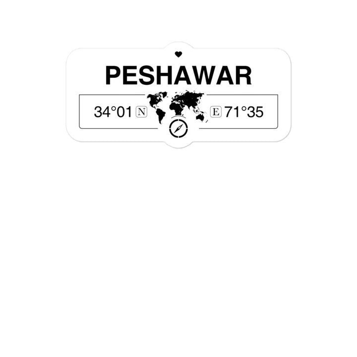 Peshawar, Khyber Pakhtunkhw 2 x 5.5" Inch Stickers Gift with Map Coordinates #REF2748F6546