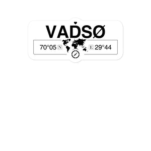 VadsÃ¸, Finnmark 2 x 5.5" Inch Stickers Gift with Map Coordinates #REF2748F6546