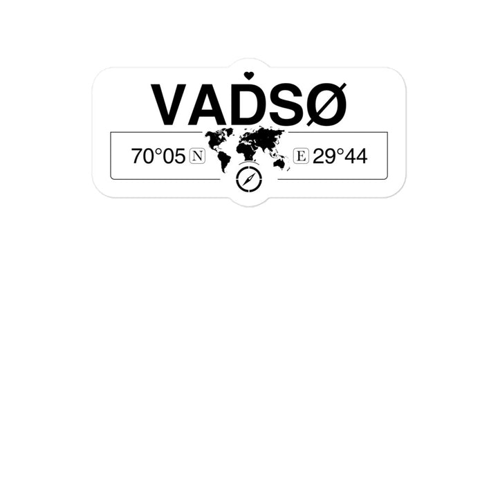 VadsÃ¸, Finnmark 2 x 5.5" Inch Stickers Gift with Map Coordinates #REF2748F6546