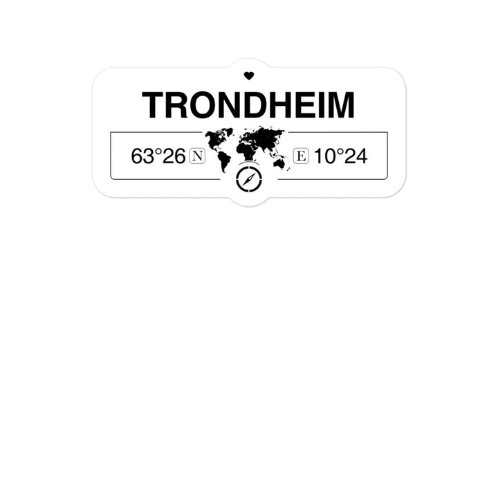 Trondheim, TrÃ¸ndelag 2 x 5.5" Inch Stickers Gift with Map Coordinates #REF2748F6546