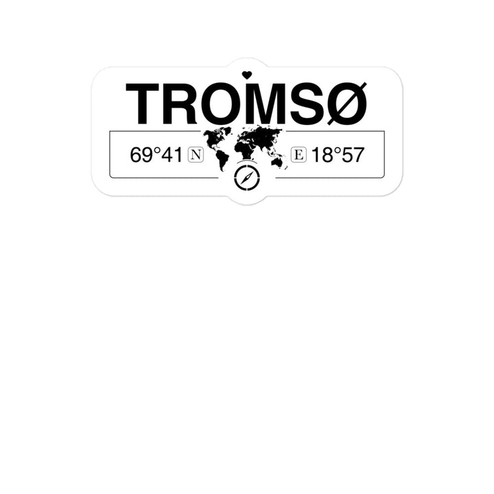 TromsÃ¸, Troms 2 x 5.5" Inch Stickers Gift with Map Coordinates #REF2748F6546