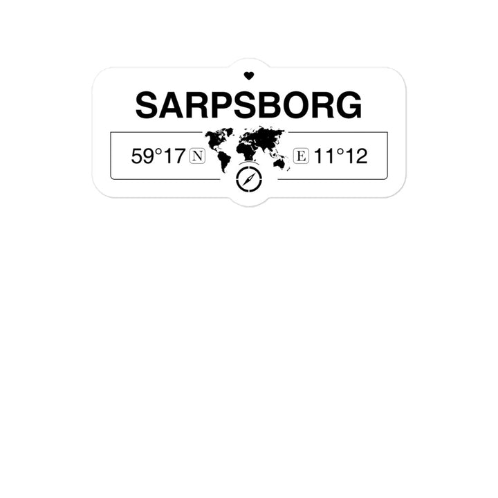 Sarpsborg, Ãstfold 2 x 5.5" Inch Stickers Gift with Map Coordinates #REF2748F6546
