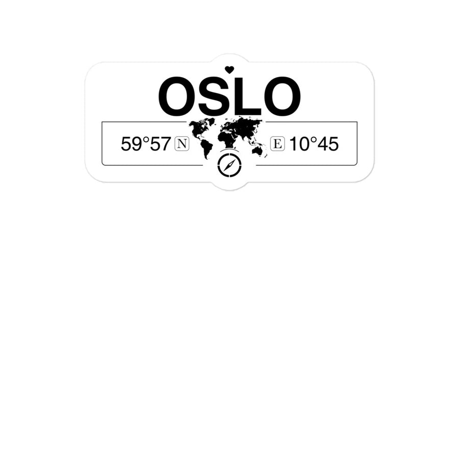 Oslo, Oslo 2 x 5.5" Inch Stickers Gift with Map Coordinates #REF2748F6546