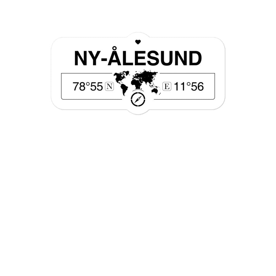 Ny-Ã¥lesund, Svalbard 2 x 5.5" Inch Stickers Gift with Map Coordinates #REF2748F6546