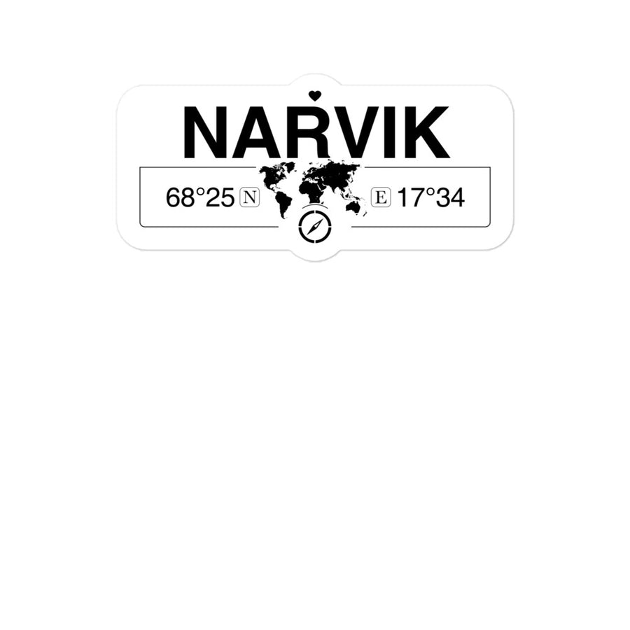 Narvik, Nordland 2 x 5.5" Inch Stickers Gift with Map Coordinates #REF2748F6546