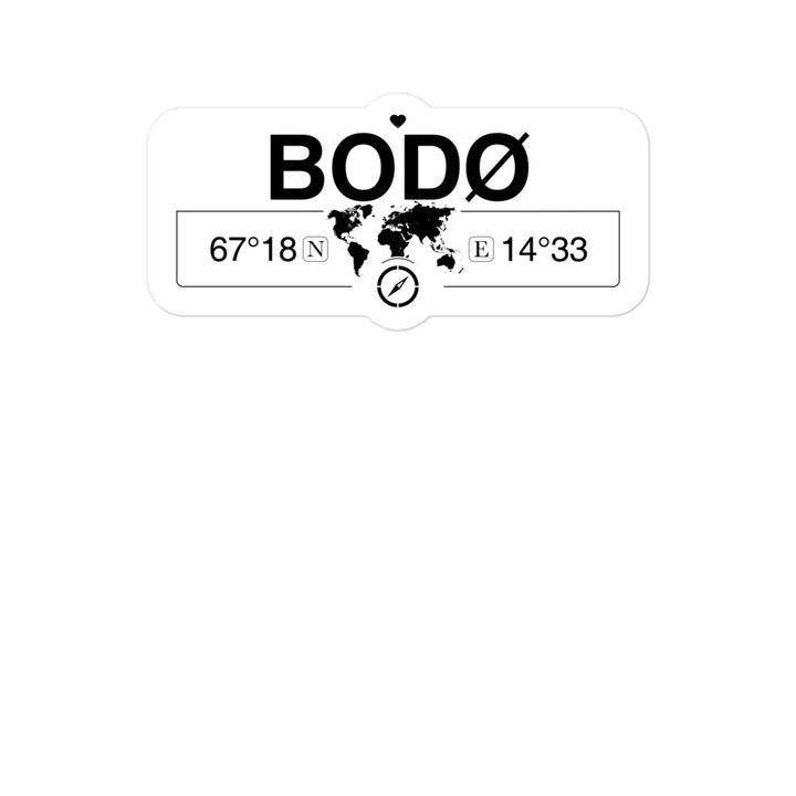 BodÃ¸, Nordland 2 x 5.5" Inch Stickers Gift with Map Coordinates #REF2748F6546