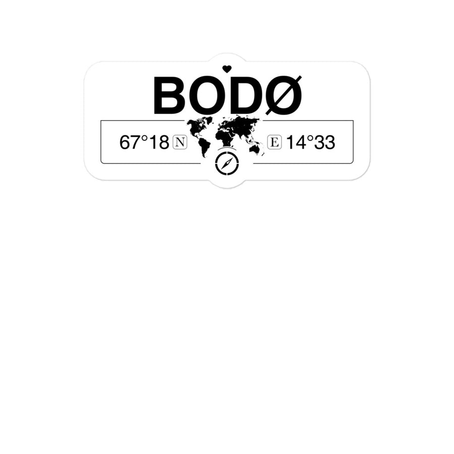 BodÃ¸, Nordland 2 x 5.5" Inch Stickers Gift with Map Coordinates #REF2748F6546