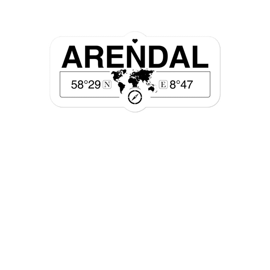 Arendal, Aust-agder 2 x 5.5" Inch Stickers Gift with Map Coordinates #REF2748F6546