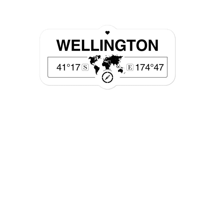 Wellington, Wellington Regi 2 x 5.5" Inch Stickers Gift with Map Coordinates #REF2748F6546