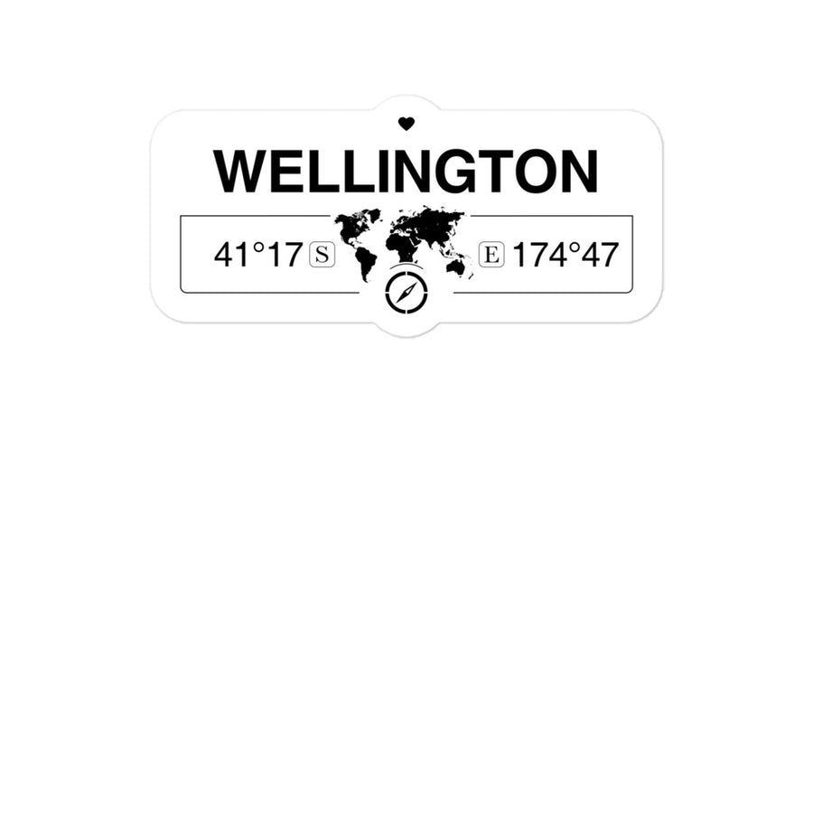 Wellington, Wellington Regi 2 x 5.5" Inch Stickers Gift with Map Coordinates #REF2748F6546