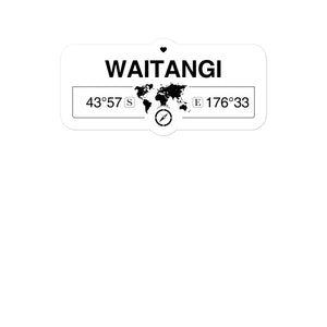 Waitangi, Chatham Islands 2 x 5.5" Inch Stickers Gift with Map Coordinates #REF2748F6546
