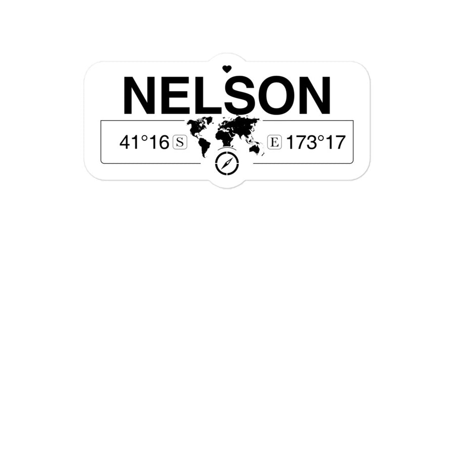 Nelson 2 x 5.5" Inch Stickers Gift with Map Coordinates #REF2748F6546