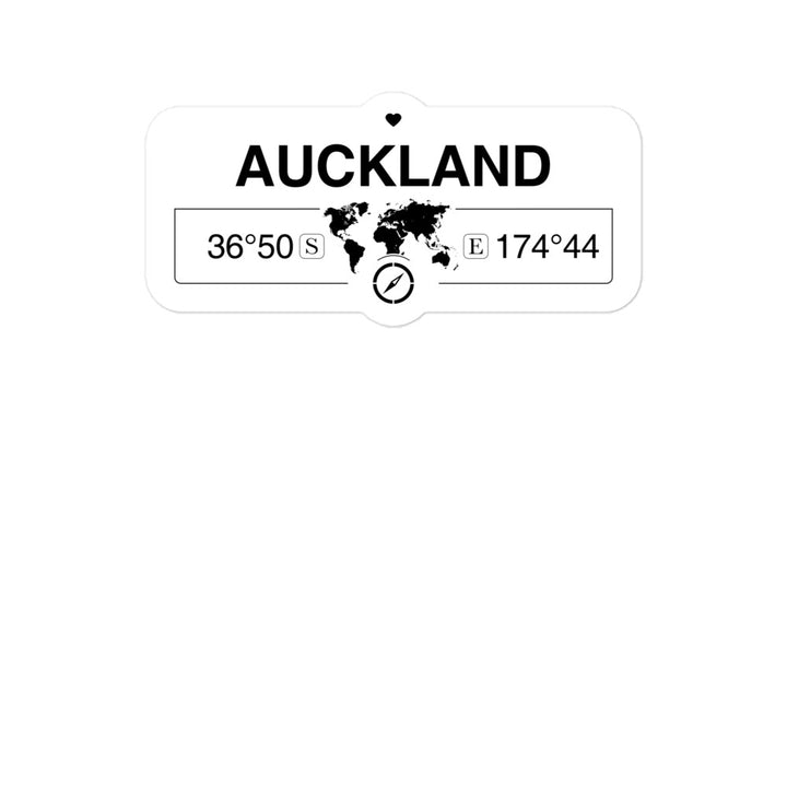 Auckland 2 x 5.5" Inch Stickers Gift with Map Coordinates #REF2748F6546