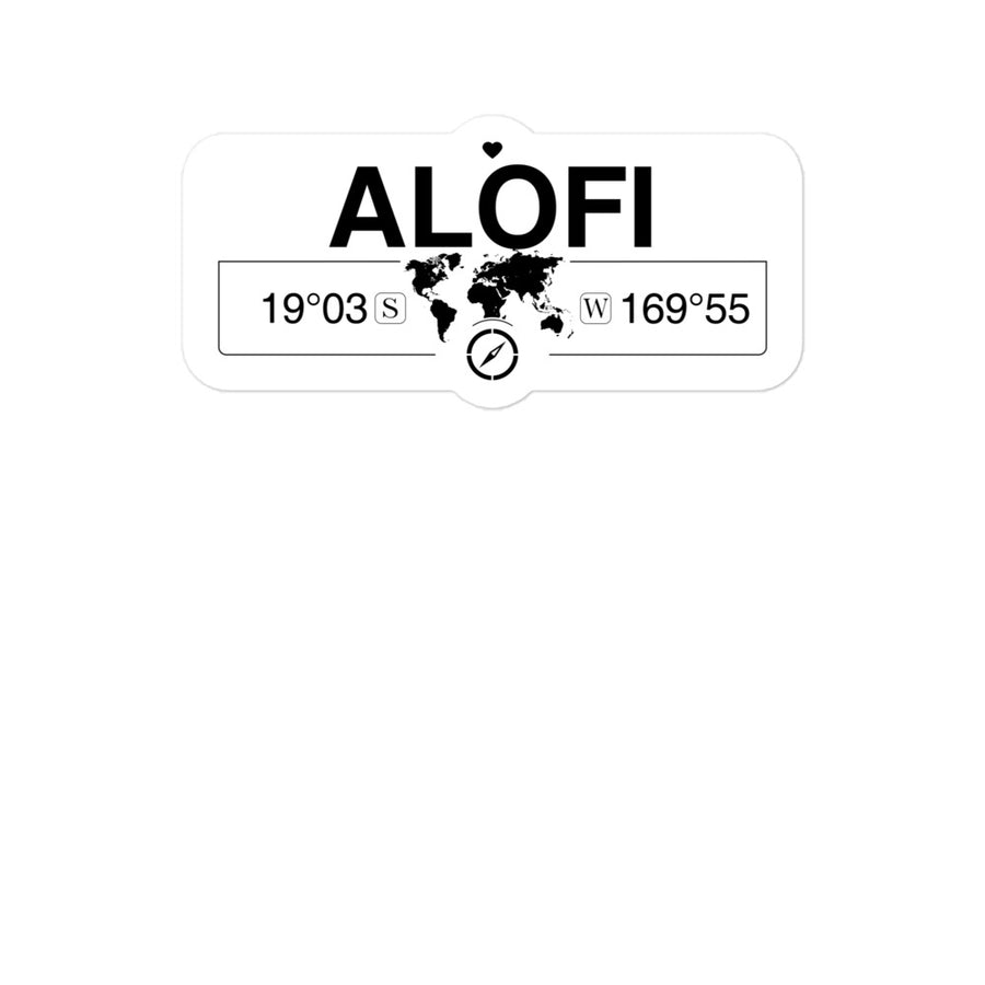 Alofi, Niue 2 x 5.5" Inch Stickers Gift with Map Coordinates #REF2748F6546