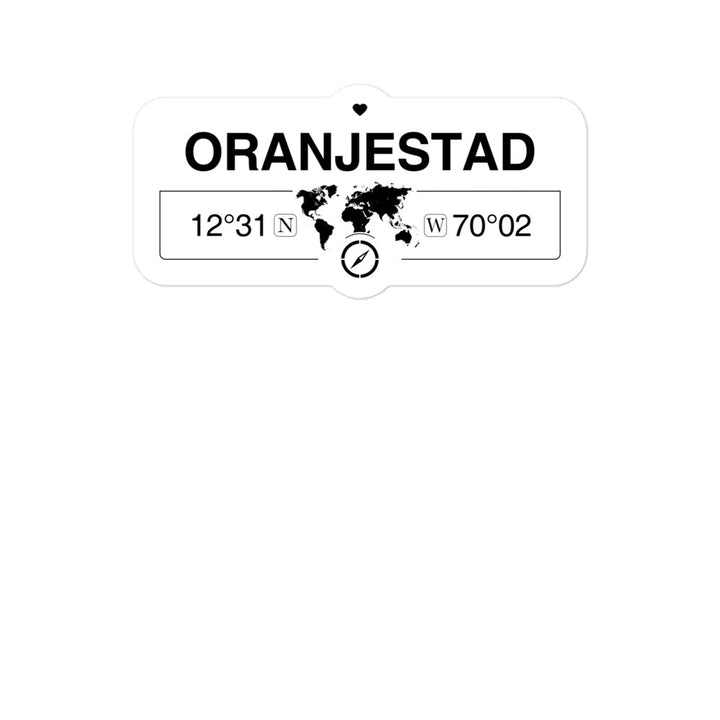 Oranjestad, Aruba 2 x 5.5" Inch Stickers Gift with Map Coordinates #REF2748F6546