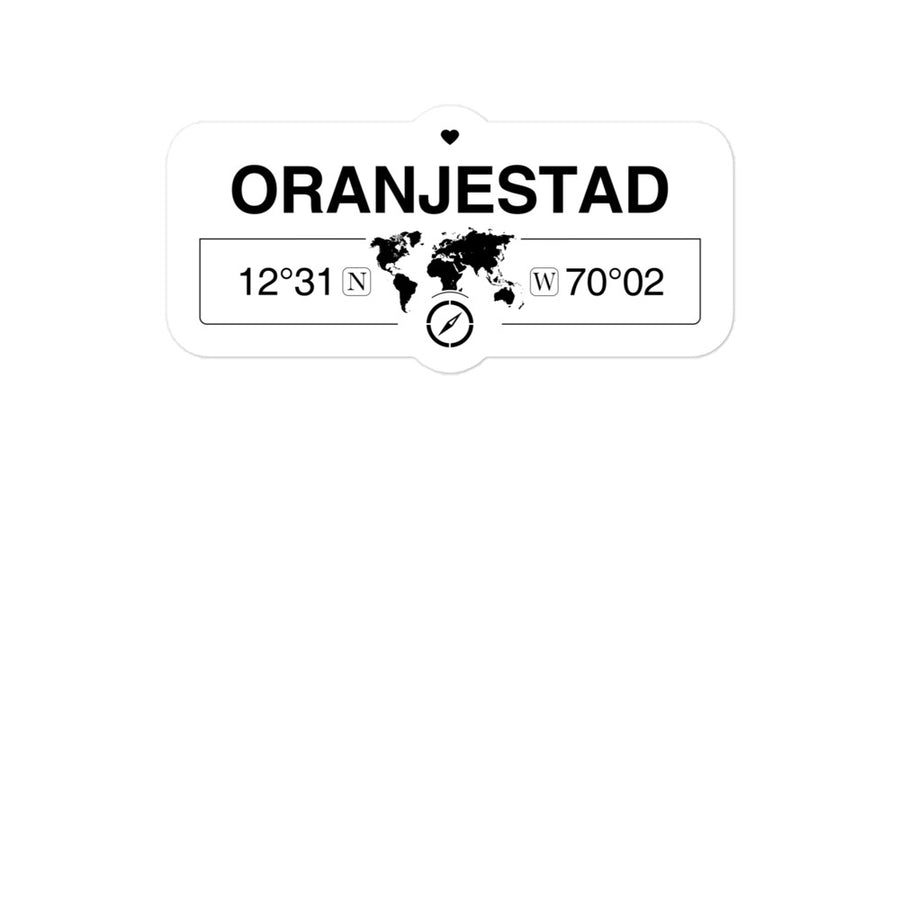 Oranjestad, Aruba 2 x 5.5" Inch Stickers Gift with Map Coordinates #REF2748F6546