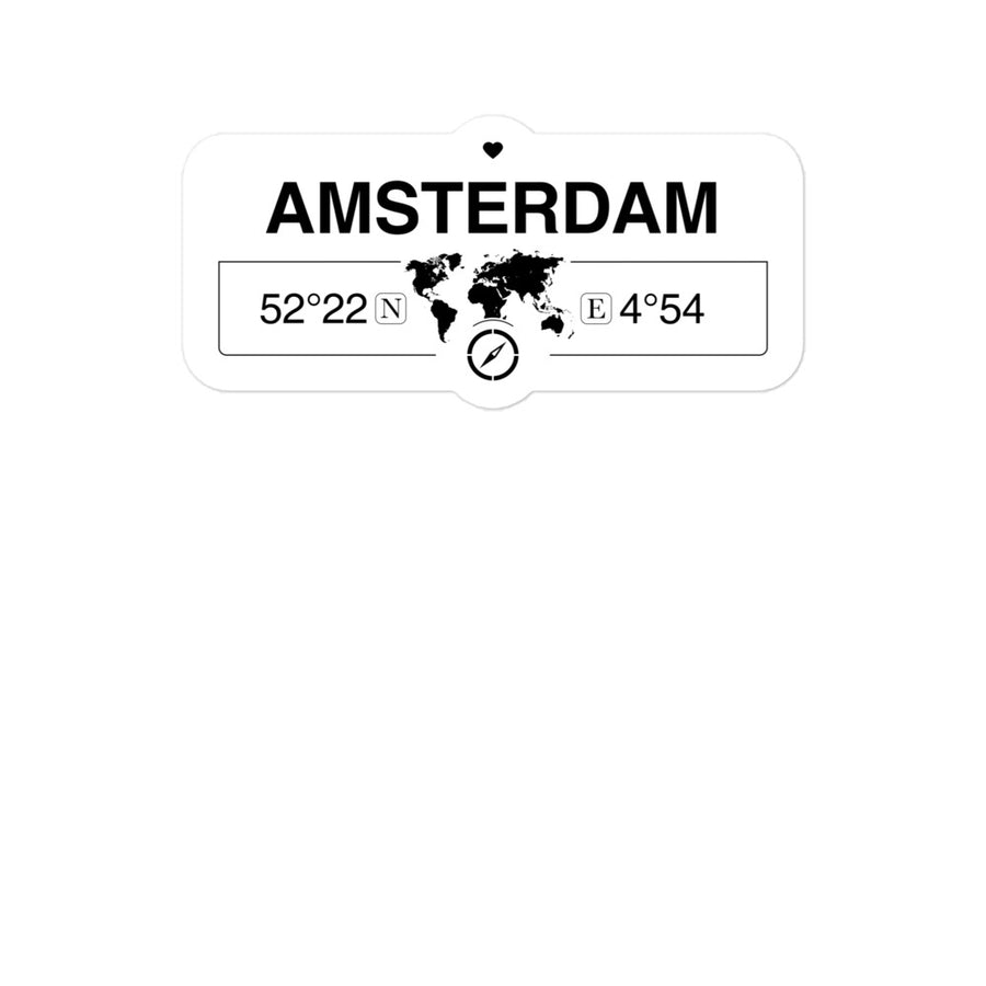 Amsterdam, North Holland 2 x 5.5" Inch Stickers Gift with Map Coordinates #REF2748F6546