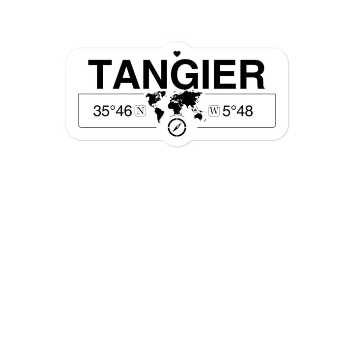 Tangier, Tangier-assilah 2 x 5.5" Inch Stickers Gift with Map Coordinates #REF2748F6546