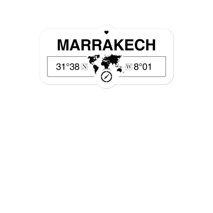 Marrakech 2 x 5.5" Inch Stickers Gift with Map Coordinates #REF2748F6546