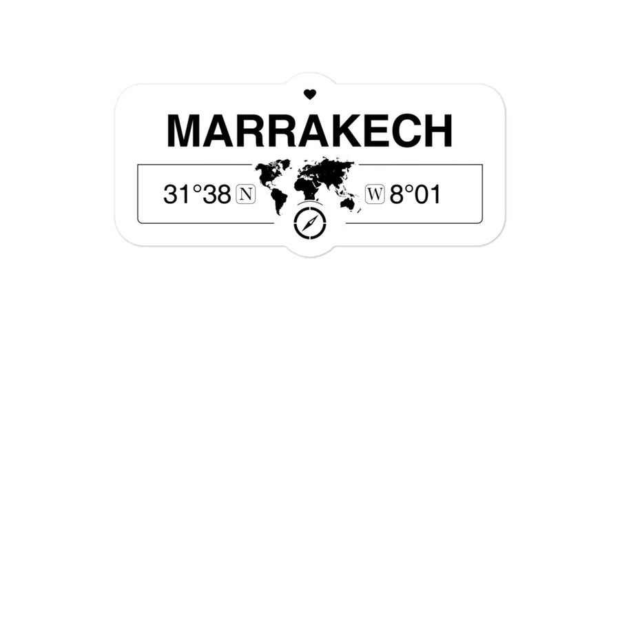 Marrakech 2 x 5.5" Inch Stickers Gift with Map Coordinates #REF2748F6546
