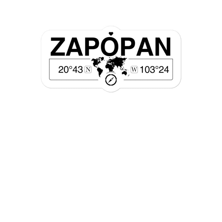 Zapopan, Jalisco 2 x 5.5" Inch Stickers Gift with Map Coordinates #REF2748F6546