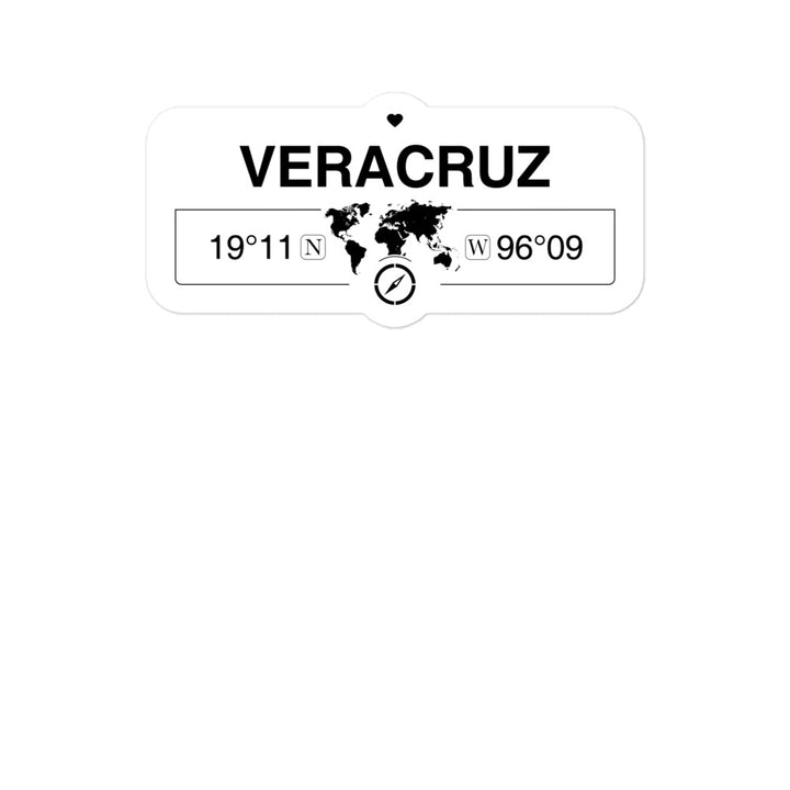 Veracruz, Veracruz 2 x 5.5" Inch Stickers Gift with Map Coordinates #REF2748F6546