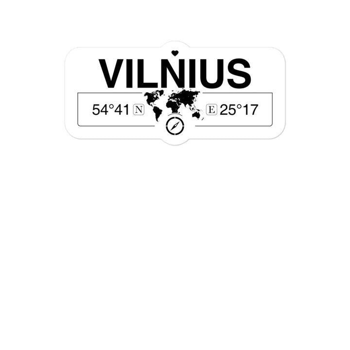 Vilnius, Vilnius 2 x 5.5" Inch Stickers Gift with Map Coordinates #REF2748F6546