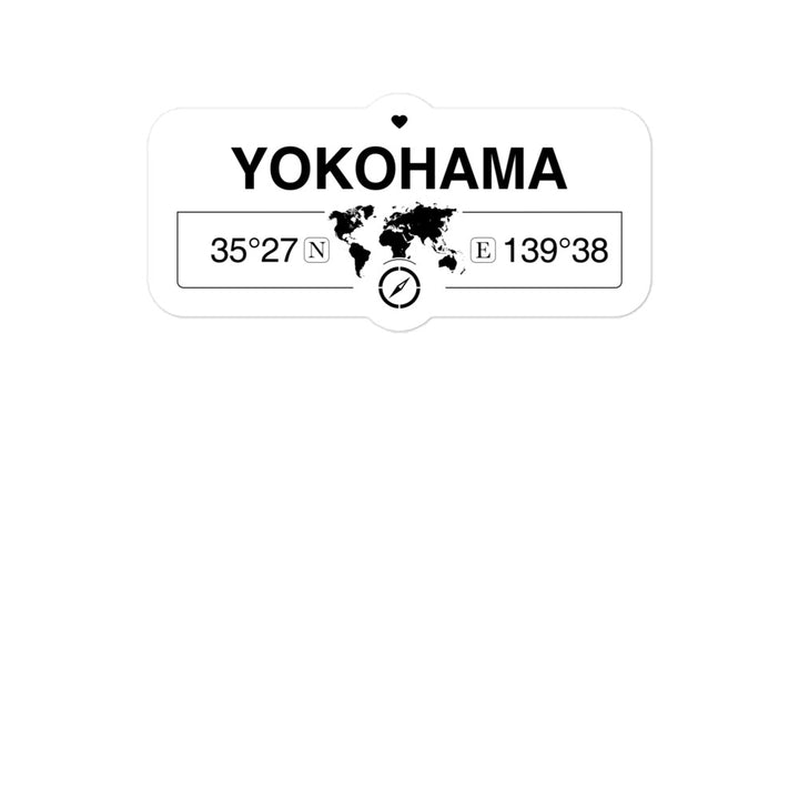 Yokohama, Kanagawa 2 x 5.5" Inch Stickers Gift with Map Coordinates #REF2748F6546
